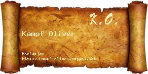 Kampf Olivér névjegykártya